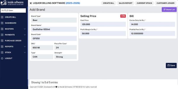 Liquor Billing Software